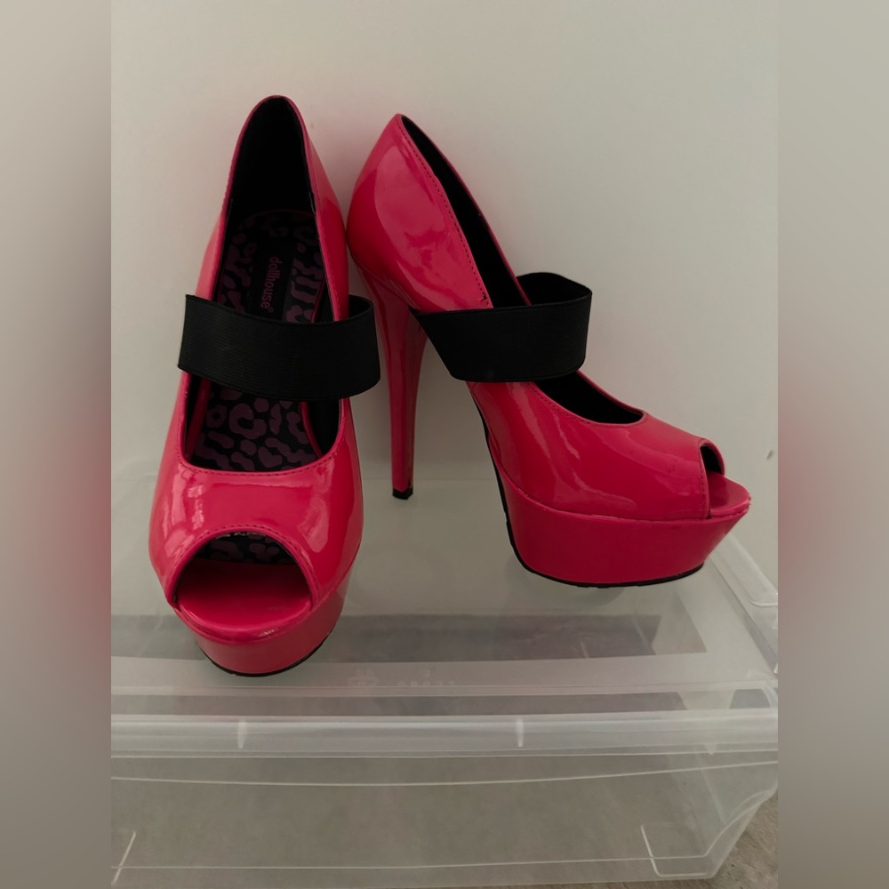 Buy 1 get 1 FREE
Dollhouse Vibrant Pink Platform Heels